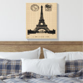  Briefkaart van Parijs op Canvas (Insitu (Slaapkamer))