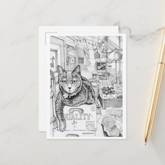 Briefkaart van Philly Cat op 9th Street (Voorkant / Achterkant in situ)