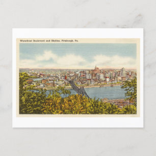  Briefkaart van Pittsburgh Skyline