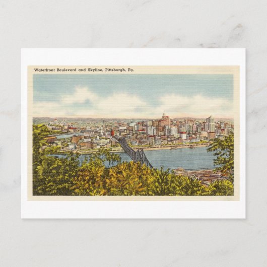  Briefkaart van Pittsburgh Skyline (Voorkant)