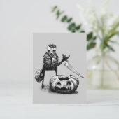 Briefkaart van pompoencarver (Staand voorkant)