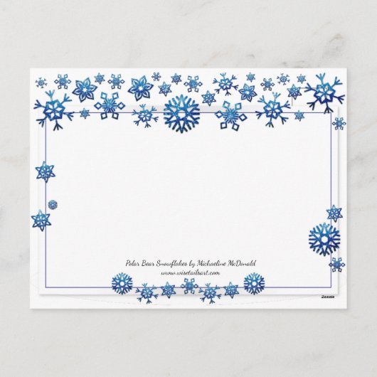Briefkaart van pooBeer Snowflakes (Achterkant)