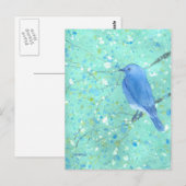 Briefkaart van prachtige blauwvogel (Voorkant / Achterkant)