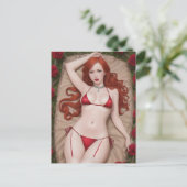 Briefkaart van Red Lingerie (Staand voorkant)