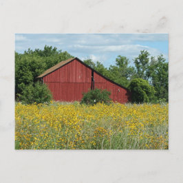 Briefkaart van rode Barn