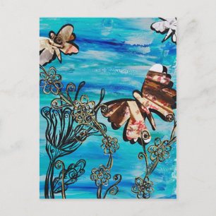 Briefkaart van Roos van vlinder