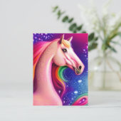 Briefkaart van roze paarden (Staand voorkant)