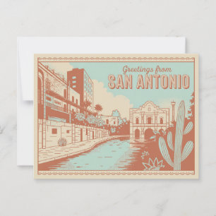 Briefkaart van San Antonio Groeten van
