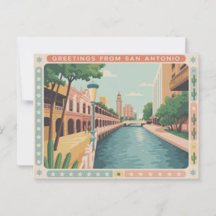 Briefkaart van San Antonio Groeten van