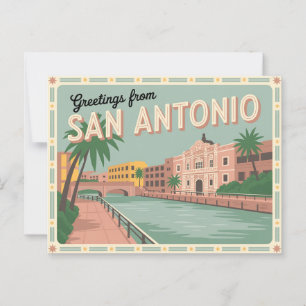 Briefkaart van San Antonio Groeten van