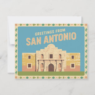 Briefkaart van San Antonio Groeten van