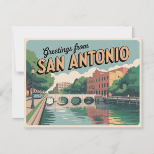Briefkaart van San Antonio Groeten van