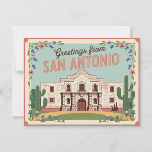 Briefkaart van San Antonio Groeten van