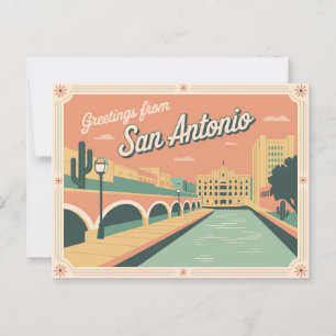 Briefkaart van San Antonio Groeten van