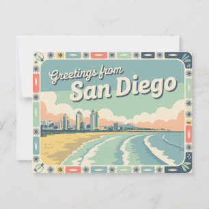 Briefkaart van San Diego Groeten van