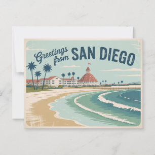 Briefkaart van San Diego Groeten van