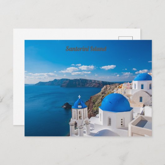 Briefkaart van Santorini (Voorkant / Achterkant)