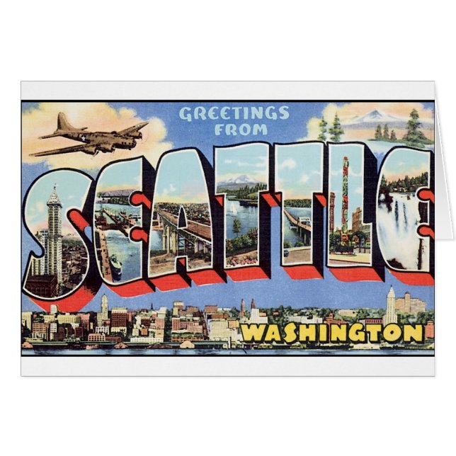  Briefkaart van Seattle (Voorkant Horizontaal)