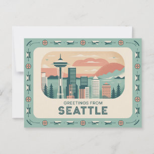 Briefkaart van Seattle Groeten uit Seattle