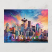 Briefkaart van Seattle - Iconische skyline (Voorkant)