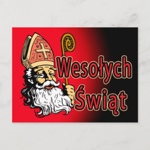 Briefkaart van Sint-Nicolaas Wesolych Swiat