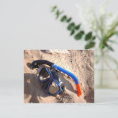 Briefkaart van snorkel en bril (Staand voorkant)