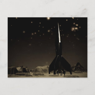 Briefkaart van Spacemen en Rocketship