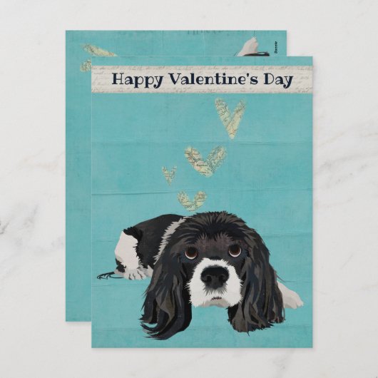 BRIEFKAART VAN SPANIEL VALENTIJNS (Voorkant / Achterkant)