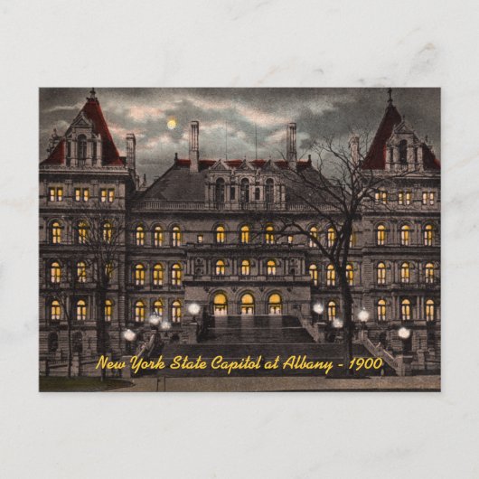 Briefkaart van State Capitol Albany (Voorkant)