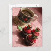 Briefkaart van thee en koekjes (Voorkant / Achterkant)