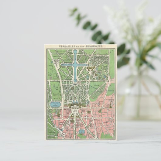  Briefkaart van Versailles Map (Staand voorkant)