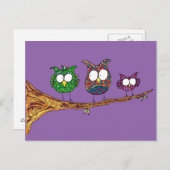 Briefkaart van Whimsical Owls (Voorkant / Achterkant)