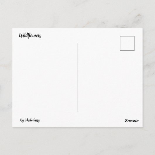 Briefkaart van wilde bloemen (Achterkant)