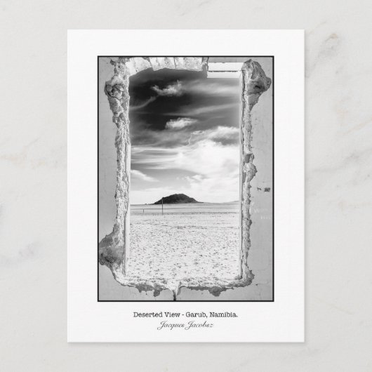 Briefkaart van woestijnlandschap uitzicht door ven (Voorkant)