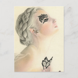 Briefkaart van zachte vlinder