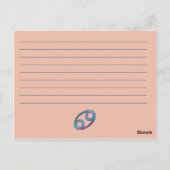 Briefkaart van zodiakarakteristieken bij kanker (Achterkant)