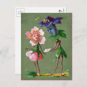  Briefkaart Victoriaans bloemen (Voorkant / Achterkant)