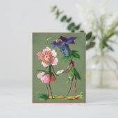  Briefkaart Victoriaans bloemen (Staand voorkant)