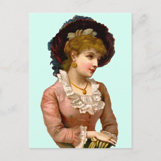  Briefkaart Victoriaans Mode (Voorkant)