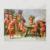 Briefkaart Victoriaans speelkaarten voor rode wort (Voorkant)