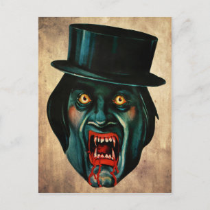 Briefkaart Victoriaans Vampire Face