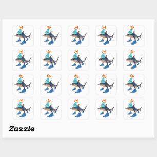 Briefkaart Vierkante Sticker