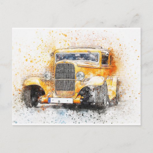 Briefkaart vintage cars (Voorkant)