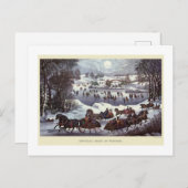 BRIEFKAART : vintaGE CHRISTMAS : centraal park (Voorkant / Achterkant)