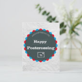 Briefkaart "Vintage postoveringbadge" (Staand voorkant)