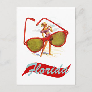 Briefkaart Vintage Retro Sunshine state Florida