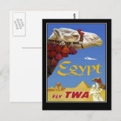 Briefkaart Vintage Travel Egypt Camel (Voorkant / Achterkant)