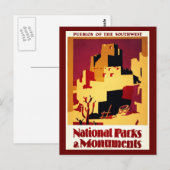 Briefkaart-VIntage Travel-Pueblos van het zuidwest Briefkaart (Voorkant / Achterkant)