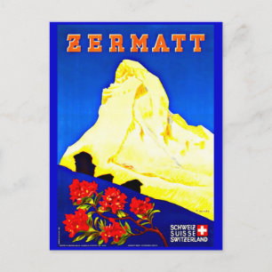 Briefkaart-Vintage Travel-Zermatt Briefkaart