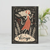 Briefkaart - Virgo Celestial Zodiac Art (Staand voorkant)